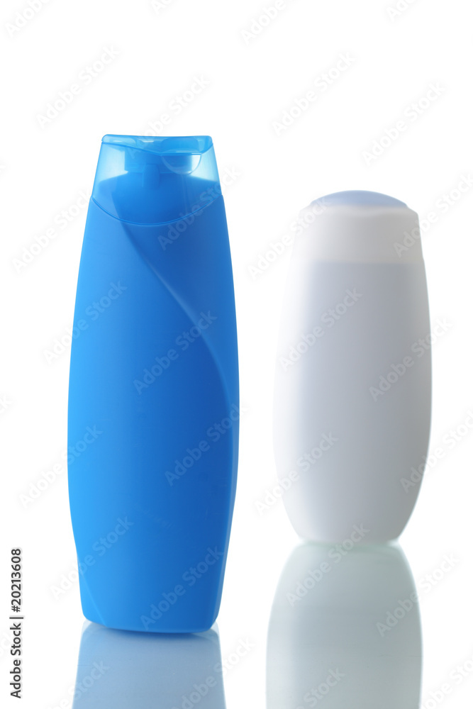 bottles of shampoo isolated bottles of shampoo isolated