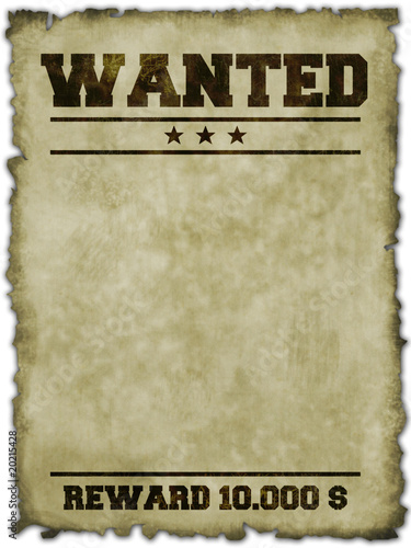Wanted Poster (clipping path) photo