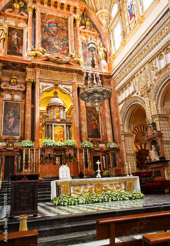 The interior of the old church in Cordoba. Spain