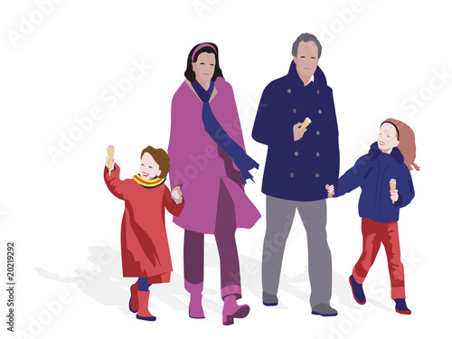 parents taking kids for ice cream