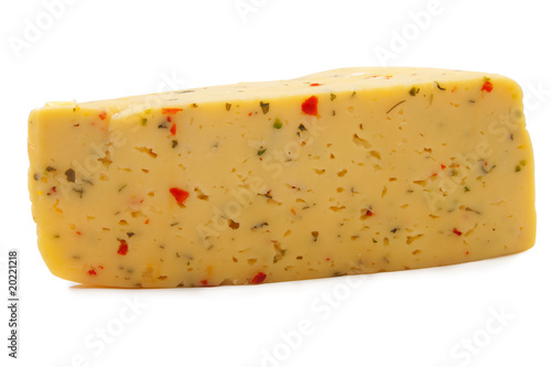 Cheese with herbs isolated