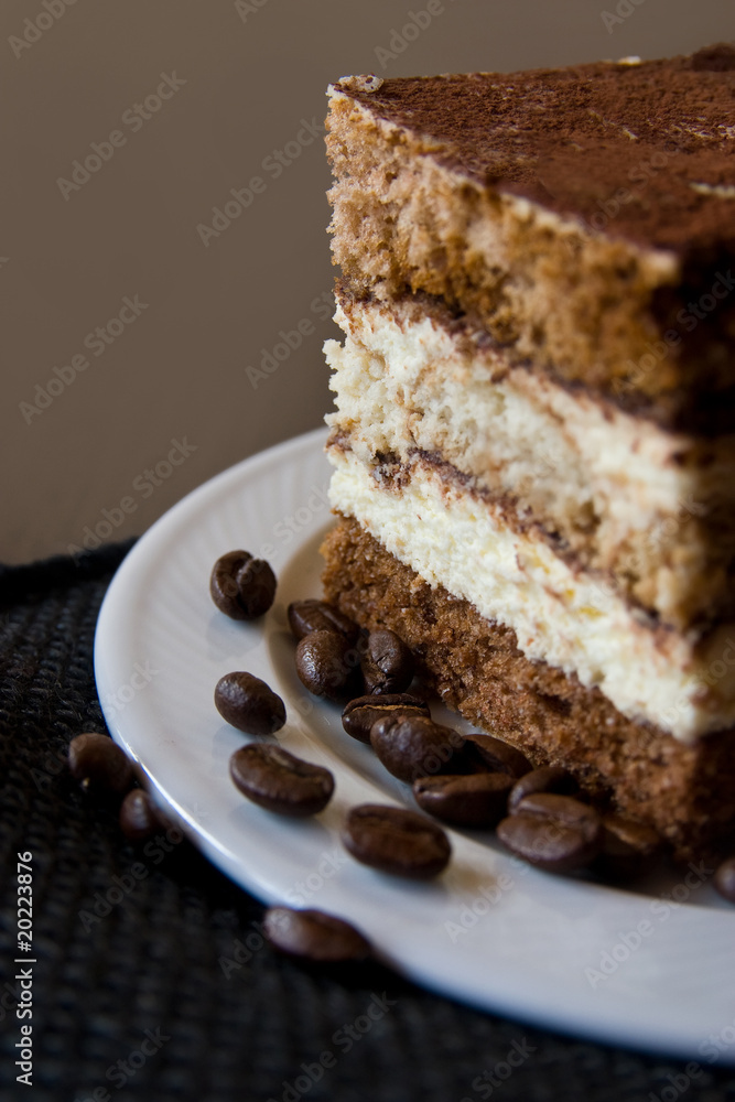 Tiramisu dessert and coffee crops Tiramisu dessert and coffee crops