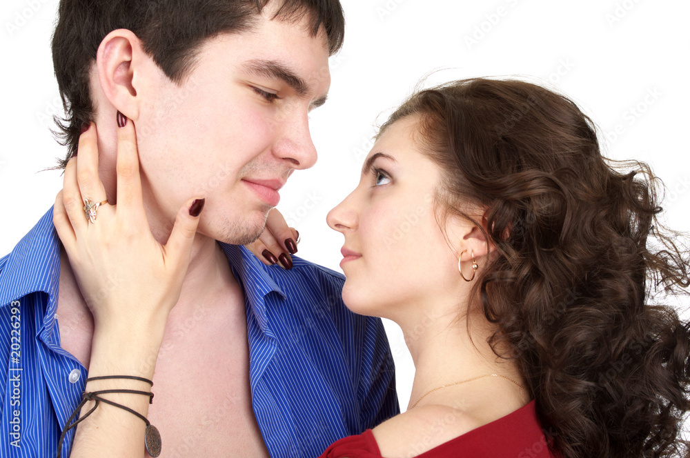 Closeup portrait of beautiful sexual couple Closeup portrait of beautiful sexual couple