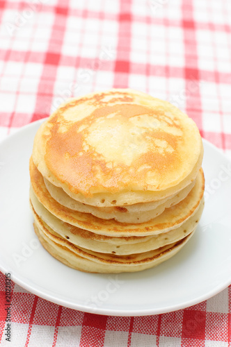 A pile of fresh hot pancakes