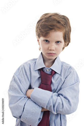 little businessman sad