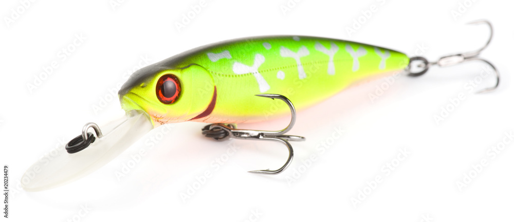 Obraz premium Plastic fishing lure (wobbler) isolated on white