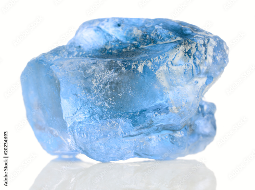 Crystal of blue mineral Crystal of blue mineral