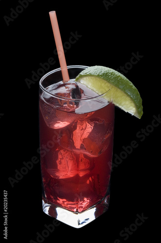 Cape Codder cocktail on a black background