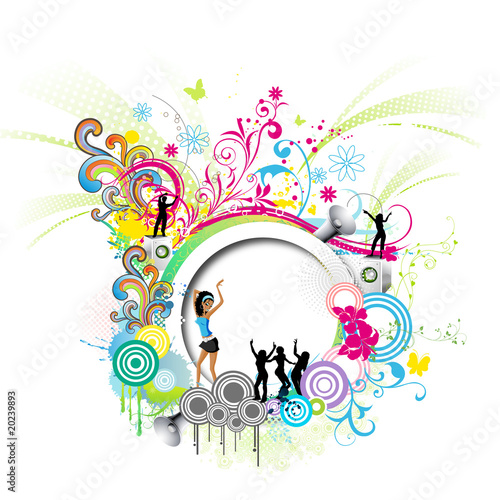 Flyer Vorlage Disco Floral Art