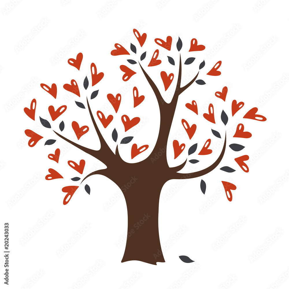 Obraz premium Vector love tree