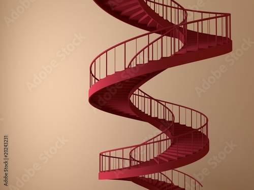Spiral strairs isolated photo