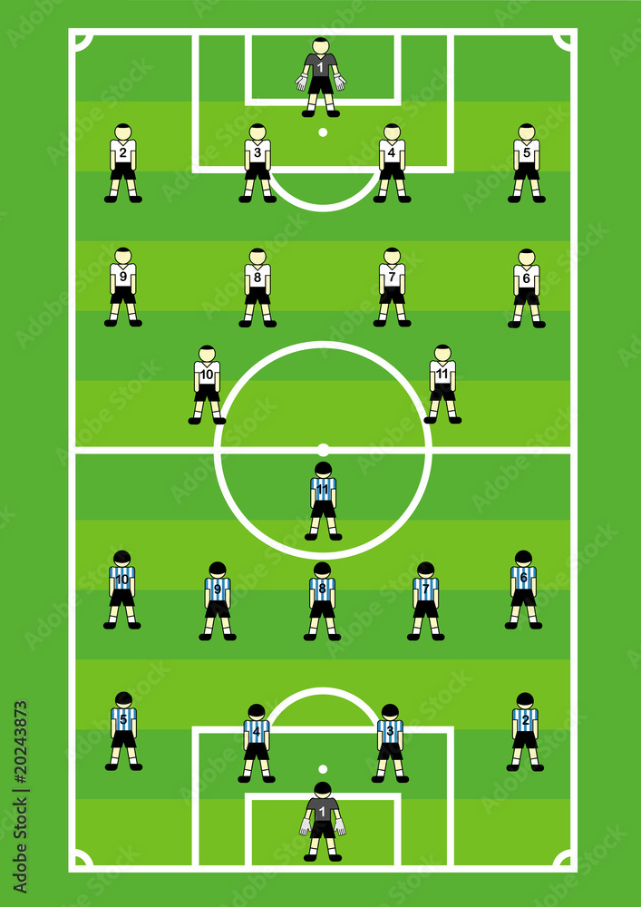 Soccer teams on field with its tactical schemes. Soccer teams on field with its tactical schemes.