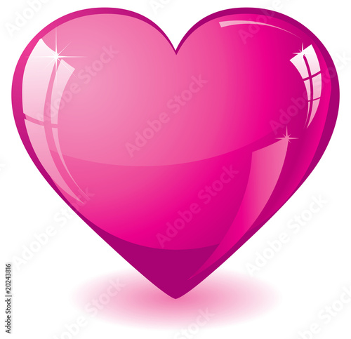 Glitter pink heart, vector illustration