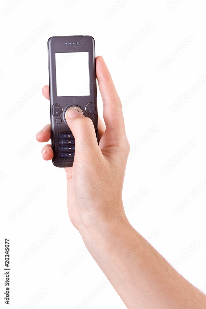 Hand photographing with mobile phone isolated on white Hand photographing with mobile phone isolated on white