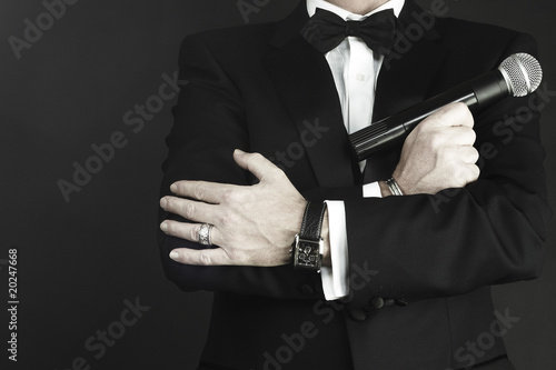 Fotografie Smoking und Mikrofon