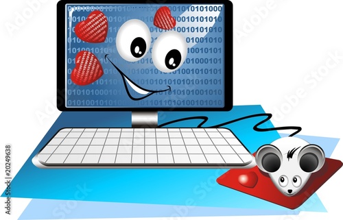 Computer Cartoon-Pc Cartoon-Ordinateur-Vector