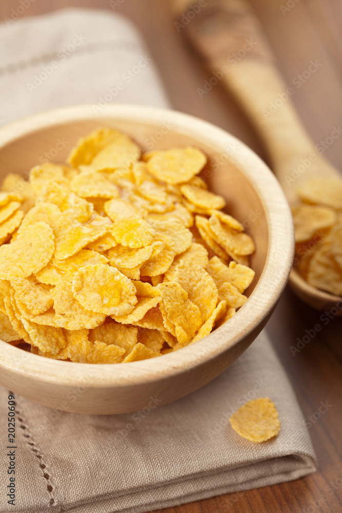 cornflakes in bowl cornflakes in bowl