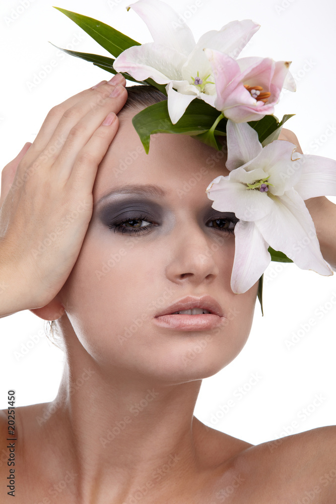 model with flower model with flower