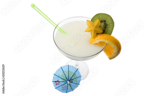 Pina Colada Cocotail on a white background