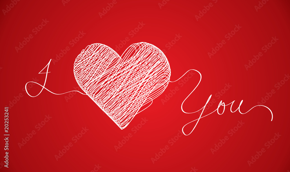 i love you scribble with red background i love you scribble with red background