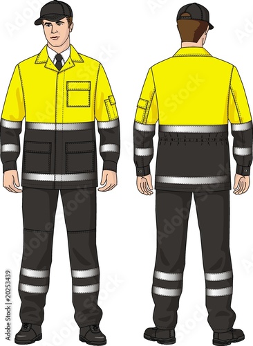 The man in a protective suit