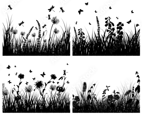 grass backgrounds set