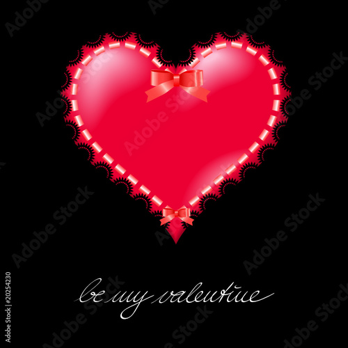 be my valentine-Herz mit Schleifen