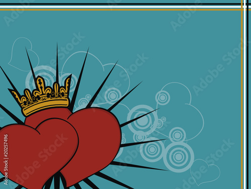 crown heart background tattoo sticker in vector format