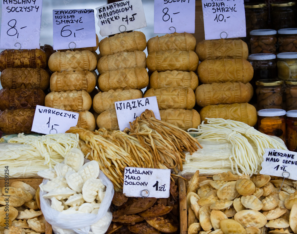 Cheese Oscypki on the market in Zakopane Poland