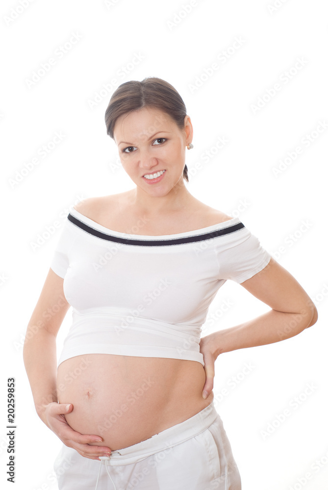 woman standing on a white background woman standing on a white background