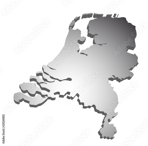 Niederlande Holland 3D Karte
