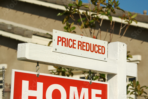 Price Reduced Real Estate Sign & New Home