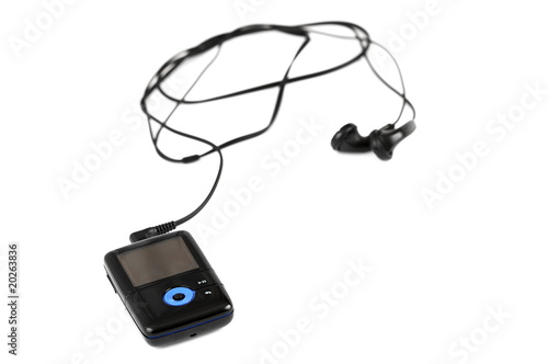 Tableau sur toile MP3 player isolated on white background