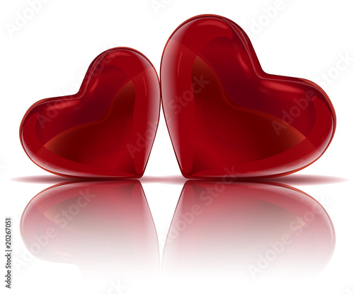 two hearts white