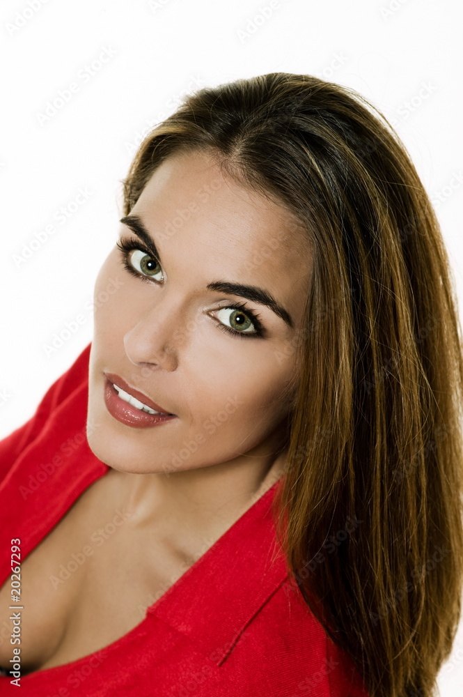 studio shot portrait of a beautiful brunette green eyes young studio shot portrait of a beautiful brunette green eyes young