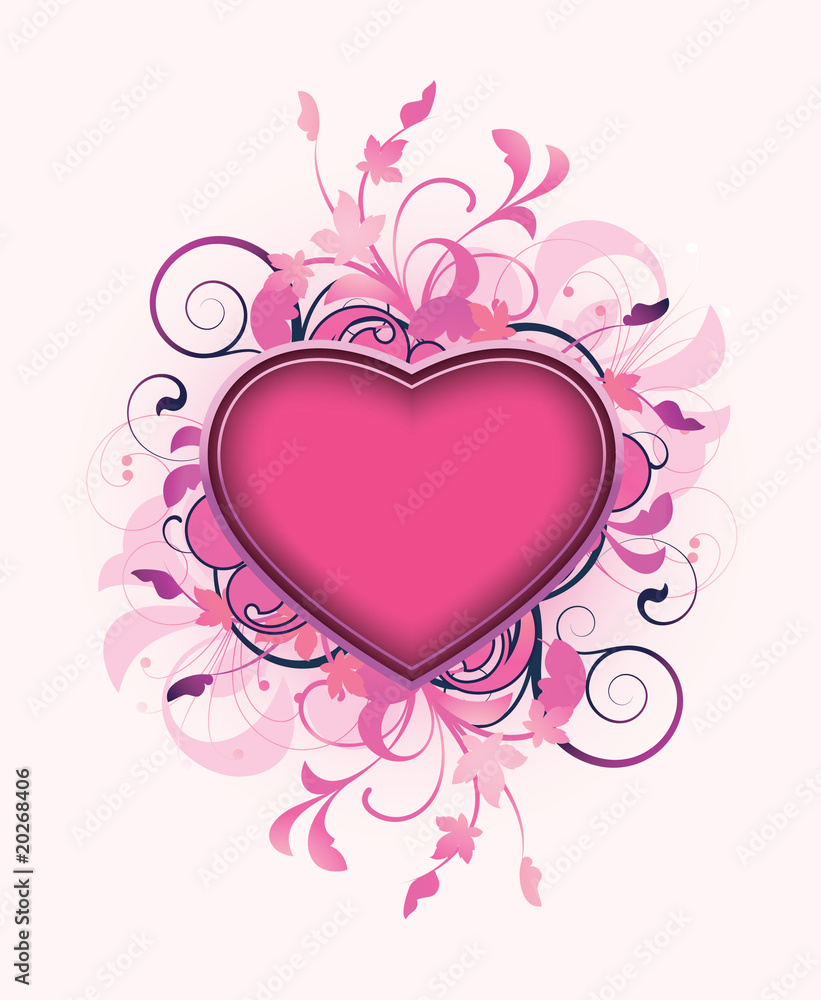 Floral abstract with heart Floral abstract with heart