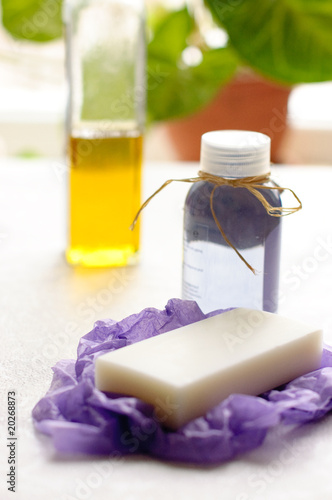 lavender shower gel and soap