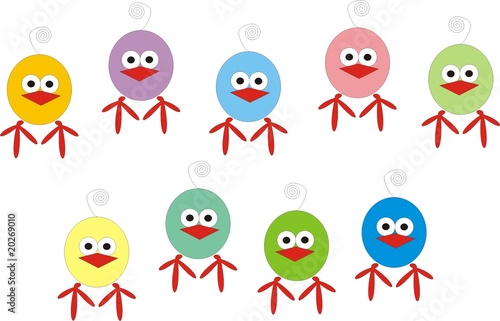 Colourful chicks