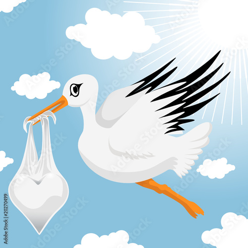 stork with baby boy