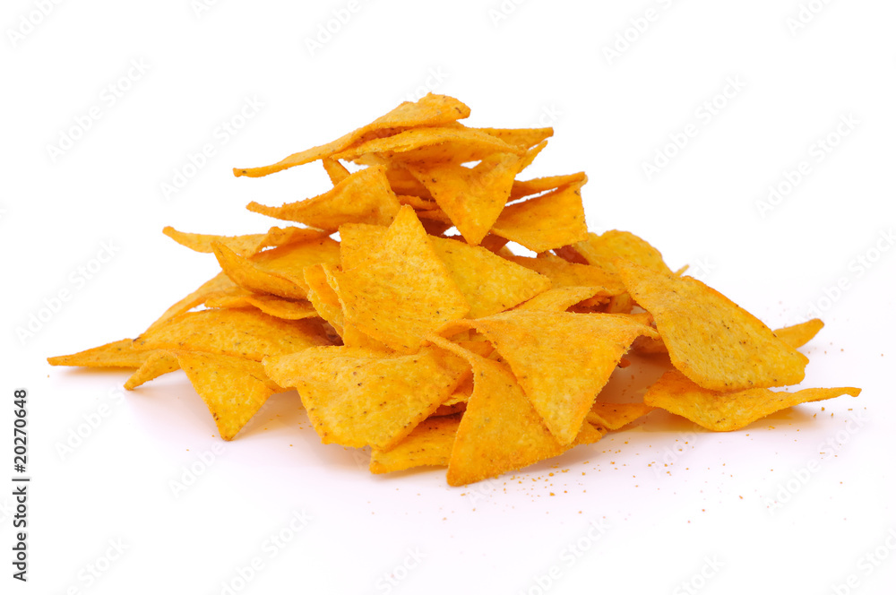 Naklejka premium Mexican chips - isolated on white background
