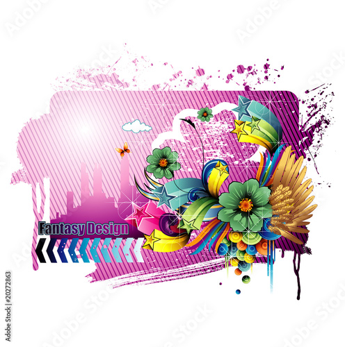composicion floral en vector