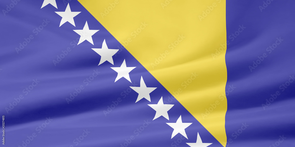 Flagge von Bosnien Herzegowina Stock Photo