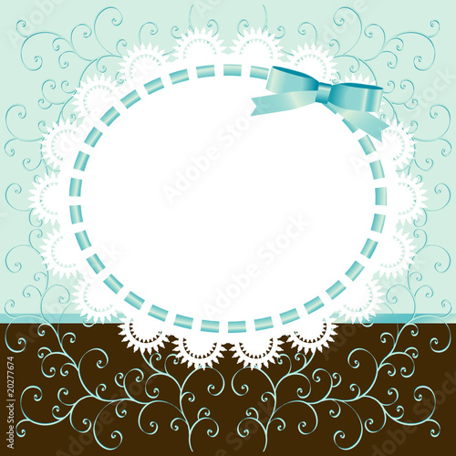 Rahmen mit Schleife aus Spitze