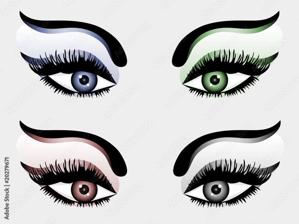 Freigestellte Augen in verschiedenen Farben