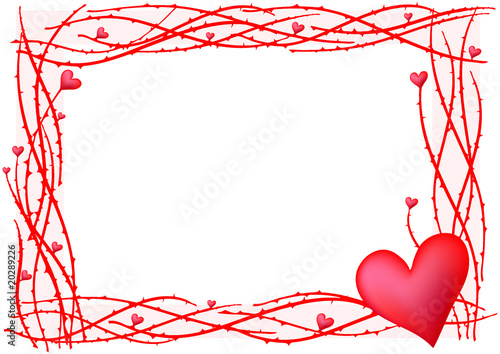 Vector illustration of red valentine frame with heart