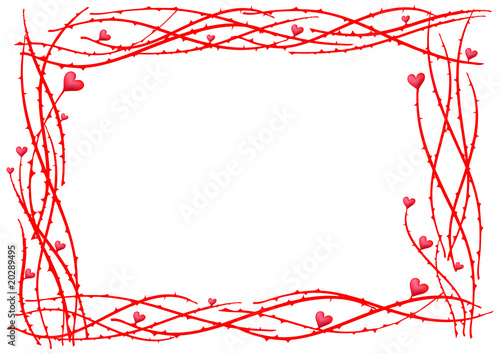 Vector illustration of thorny valentine frame