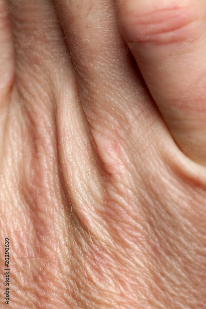 Close-up of human skin on hand