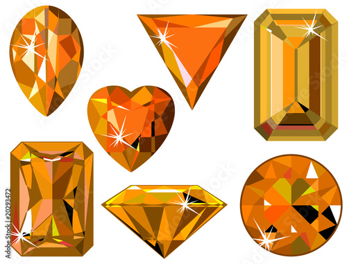 Different cut topazes