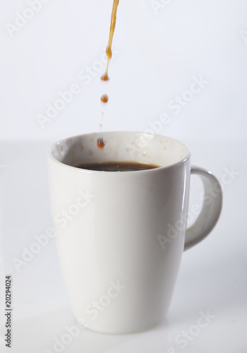 Coffee poured into cup