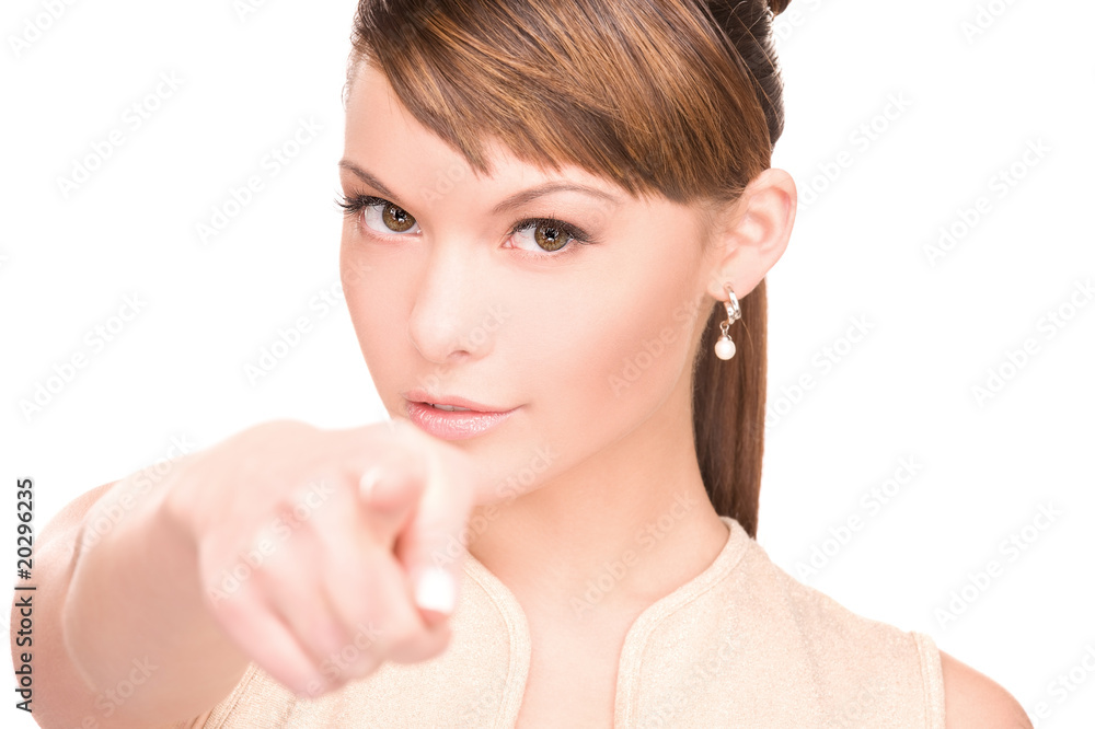 woman pointing her finger woman pointing her finger